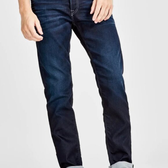 Jack & Jones Mens Original Mike Comfort Fit Slim Leg Denim Jeans Dark Blue 36-32 - Picture 2 of 11